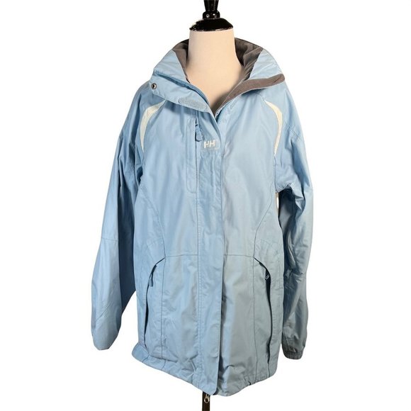 Helly Hansen Jacket Womens Large Blue Waterproof Helly Tech Toggle Hem Pockets - Picture 1 of 12